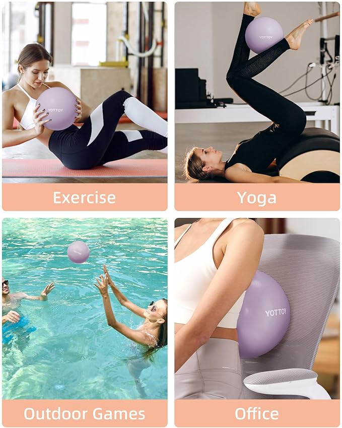 Pilates Ball, 10-inch Exercise Ball with Anti-Burst Technology