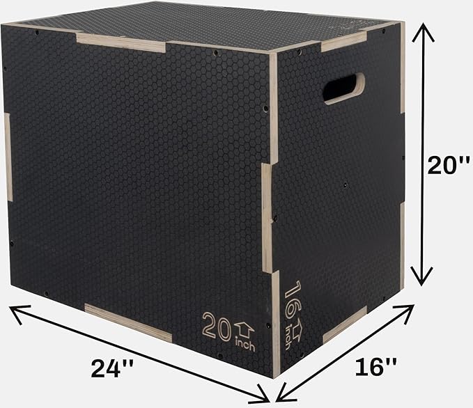 Signature Fitness 3 in 1 Non-Slip Wooden Plyo