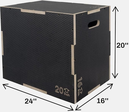 Signature Fitness 3 in 1 Non-Slip Wooden Plyo