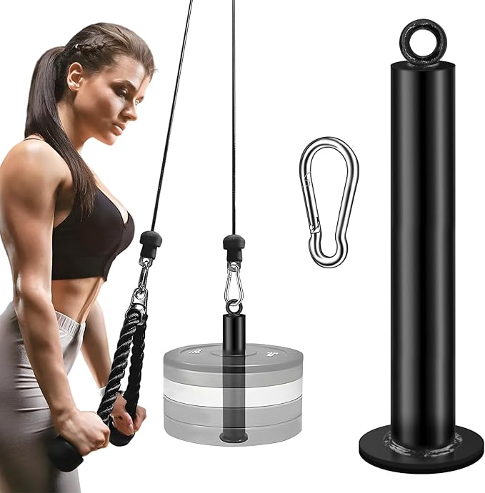 Fitness Cable Pulley System, Gym LAT and Lift Pulldown Machine Attachments, LAT Pull Down Bar Home Workouts Equipments for Biceps Triceps Shoulder Arm Curl Forearm Muscle Strength Exercise