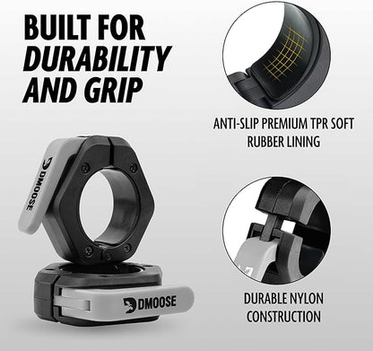 DMoose Fitness Barbell Clips 2" (Pair) - Quick
