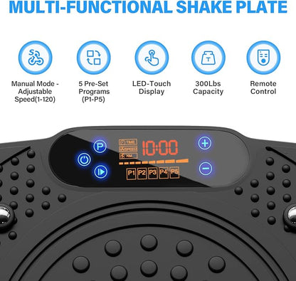 Vibration Plate Exercise Machine: TISSCARE Vibrating Plates for Weight Loss and Lymphatic Drainage, Whole Body Workout Sculpting Platform for Home Fitness Fat Burner for Women Men