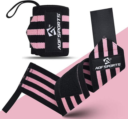 Wrist Wraps for Weightlifting - USPA & IPL Approved 18" Gym Wrist Support with Thumb Loop - Heavy Duty Lifting Wrist Straps for Fitness, Workout, Powerlifting, & Bodybuilding (Pair)