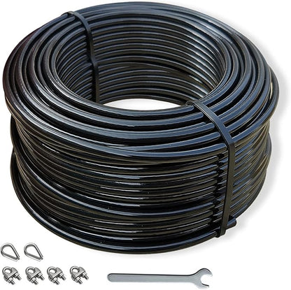 KORIKAHM Replacement Cables for Home Gym, 65.6/98.4 Ft Fitness Pulley Cable, 5mm TPU Coated Weight Machine Steel Cable Replacement for Pulley System Gym