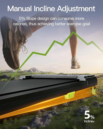 Walking Pad with Incline, Under Desk Treadmill for Home, 2.5HP Portable Treadmills with Remote Control, 4 in 1 Incline Treadmill with LED Display