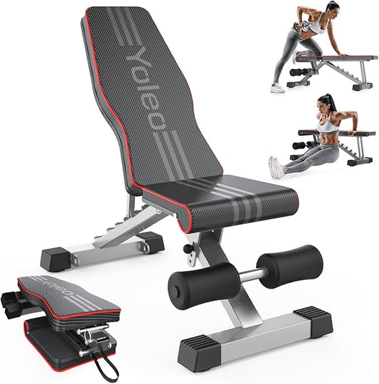 Yoleo Adjustable Weight Bench for Full Body Workout;
