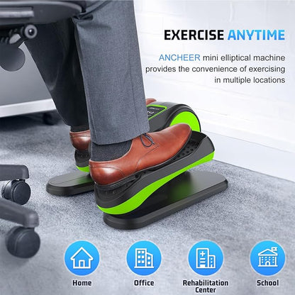 ANCHEER Under Desk Elliptical, Electric Leg Exerciser While Sitting for Seniors, Fully Assembled Motorized Ellipse Leg Exerciser Seated Elliptical Machine with 12 Adjustable Speeds