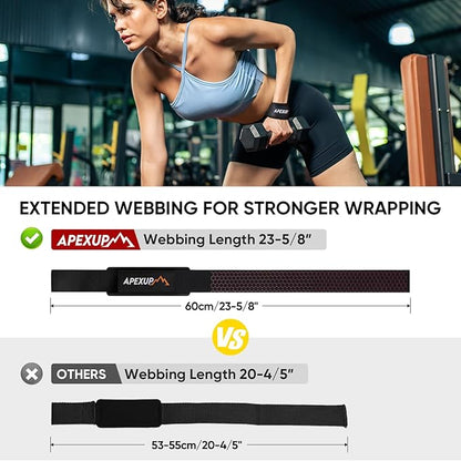 APEXUP Weight Lifting Straps for Weightlifting, Lifting Wrist Straps Gym, Deadlift Straps, Anti Slip Silicone and Neoprene Padded Weightlifting Straps Men Women Powerlifting, Strength Training