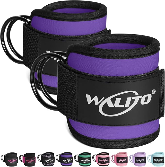 WALITO Gym Ankle Straps for Working Out - Glute Ankle Cuff Kickback Strap, Gym Cable Machine Accessories for Women Glute Leg Extensions, Hip Abductors & Lower Body Exercises Equipment