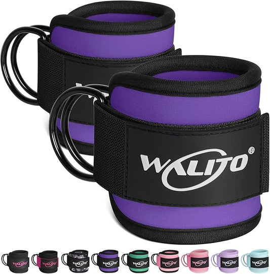 WALITO Gym Ankle Straps for Working Out - Glute Ankle Cuff Kickback Strap, Gym Cable Machine Accessories for Women Glute Leg Extensions, Hip Abductors & Lower Body Exercises Equipment