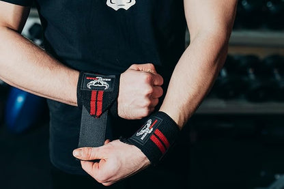 BEAST RAGE Wrist Wraps for Weightlifting - Adjustable Lifting Straps With Thumb Loop for Enhanced Gym Support, Powerlifting, Bodybuilding and Workout