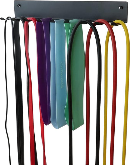 Multi-Purpose Storage Rack for Resistance Bands, Straps, Jump Ropes, Foam Rollers, Chains, Weight Belts, Tools - Heavy Duty, Fitness Bands Rack