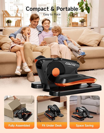 Under Desk Elliptical Machine,Electric Ellipse Leg Exerciser for Seniors Adults,Quite Portable with Display Monitor,Non-Slip Foot Straps and Remote Control and 12 Adjustable Speeds