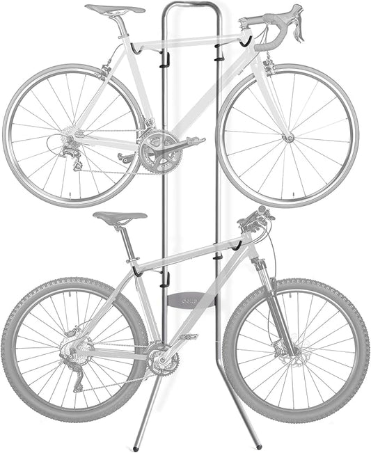 Delta Cycle Michelangelo 2 Bike Storage Rack - Gravity Fully Adjustable Bike Rack Garage For Road, MTB, and Hybrid Bicycles - Vertical Bike Rack Holds Up To 80 lbs