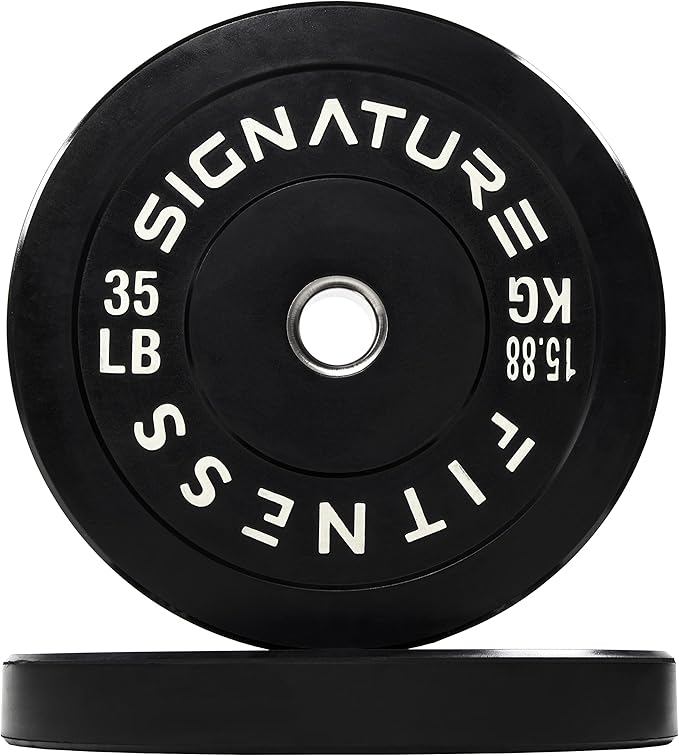 Signature Fitness 2" Olympic Bumper Plate Weight Plates 7FT Olympic