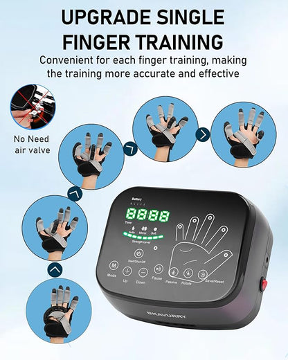 Rehabilitation Robot Gloves, Stroke Hand Therapy Equipment, Upgrade Heated Rehabilitation Gloves, Hand and Fingers Strength Training Device for Hemiplegia Stroke Arthritis Patients