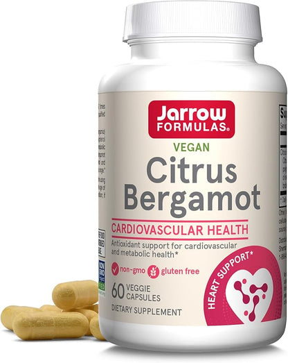Jarrow Formulas Red Yeast Rice 1200 mg & Co-Q10 100 mg Per Serving-120 Veggie Caps-60 Servings & Heart Health-Vegan & Citrus Bergamot 500 mg-60 Servings (Veggie Caps)