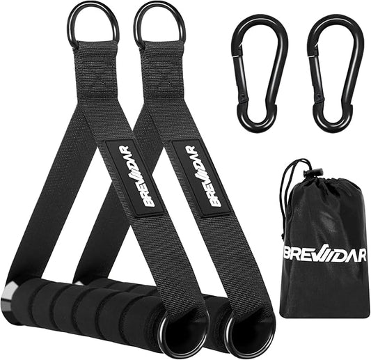 Exercise Handles - Gym Attachments for Cable Machine, Chest Fly, Resistance Bands, Pull up - Foam Handles with Gourd Hooks (Pair)