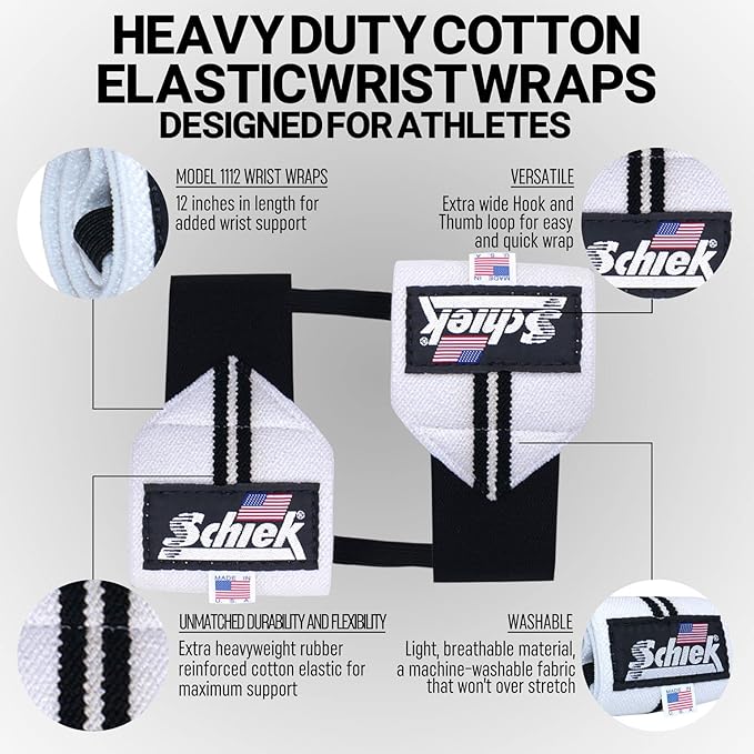 Schiek Sports Heavy Duty Model Wrist Wraps - Wrist Brace for Weight Lifting