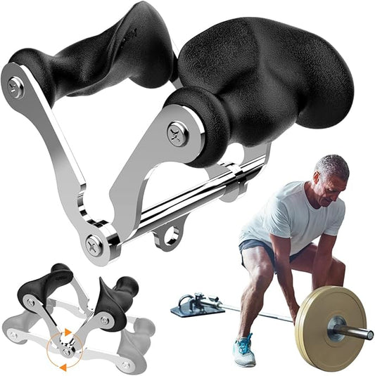 V Bar T-Bar Row Landmine Handle Attachment for Barbell Bars, Solid Mine Double D Row Handle Grips with Non-Slip Rubber Grips, T-Row Attachment for Olympic Strength Training Bars