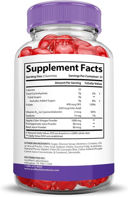 (5 Pack) Turbo Ripped Keto ACV Gummies Advanced Formula 1000MG Turbo Ripped Keto Gummies Apple Cider Vinegar Formulated with Pomegranate Beet Juice Powder B12 Vegan Non GMO 300 Gummys
