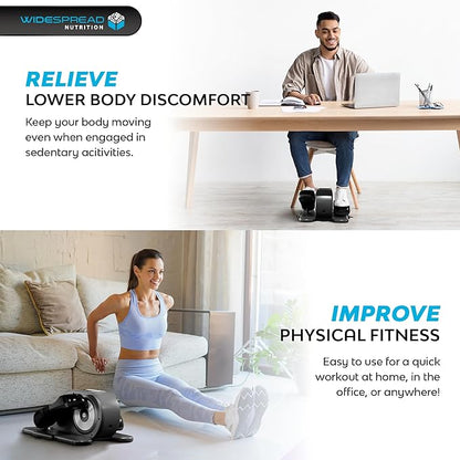 Under Desk Elliptical Machine, Electric Seated Leg Exerciser, Mini Ellipse with Remote, 12 Speed Levels, Forward & Reverse Direction, Manual & Auto Mode for Home & Office