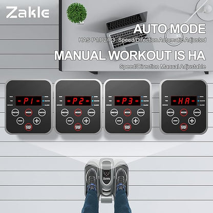 Zakle Ellipse Leg Exerciser as Seen on Tv for Seniors, Electric Under Desk Elliptical Machine w/Remote & 12 Speeds Level, Manual & Auto Mode, Quiet Seated Pedal Exerciser for Home Office