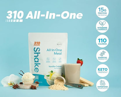 310 Nutrition – All-In-One Meal Replacement Shake - New Formula with Fiber Rich Vegan Superfood Blend - Natural Sweeteners - Low Carb Shake, Keto & Paleo Friendly - Gluten Free - 26 Essential Vitamins & Minerals - Variety Shake Box