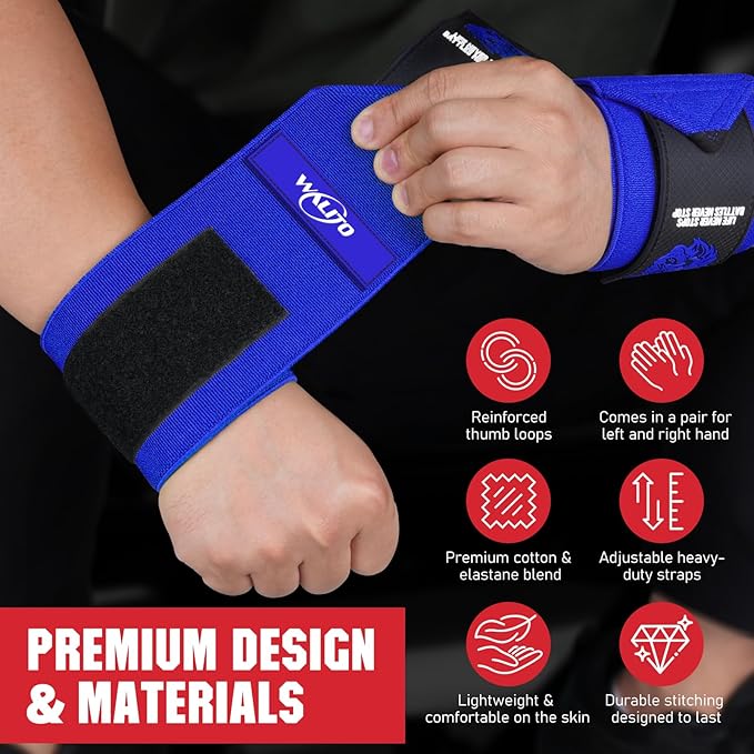 Wrist Wraps for Weightlifting-21" Lifting Wrist Straps for Weightlifting,Weight Lifting Wrist Wraps with Thumb Loop,Breathable Wrist Brace, Avoid Injury and Maximize Grip for Men & Women Powerliftin