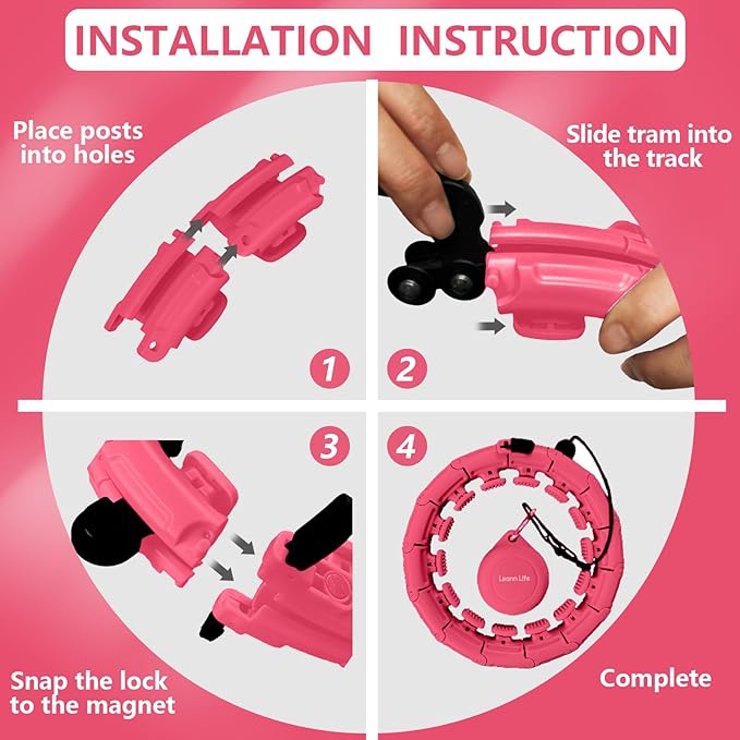 U1-28/30 Knots, Magnetic Lock Smart Weighted Hula Hoop