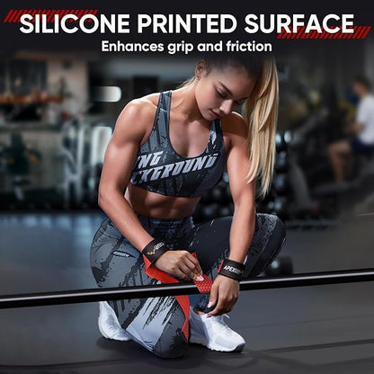 APEXUP Weight Lifting Straps for Weightlifting, Lifting Wrist Straps Gym, Deadlift Straps, Anti Slip Silicone and Neoprene Padded Weightlifting Straps Men Women Powerlifting, Strength Training