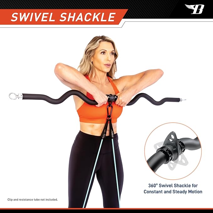 Deluxe Exercise Curl Bar for Lats, Curls and More BBEB-7355 Black 47 inches