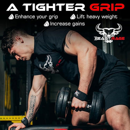 BEAST RAGE Lifting Straps for Weightlifting, Weight Lifting Straps Gym Power Workouts Lifting Wrist Straps Padded Cotton Men Women Support Lifters Deadlift Straps Hard Pull Exercise Straps