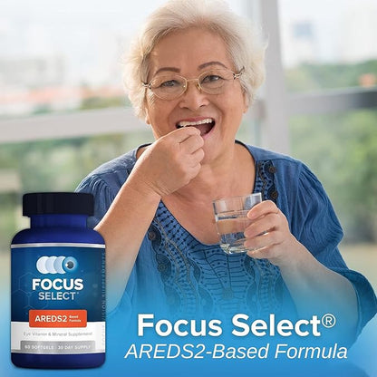 Focus Select AREDS2 Based Eye Vitamin-Mineral Supplement - AREDS2 Based Supplement for Eyes (360 ct. 180 Day Supply) - AREDS2 Based Low Zinc Formula - Eye Vision Supplement and Vitamin