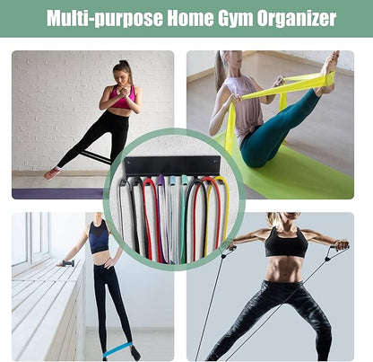 Multi-Purpose Storage Rack for Resistance Bands, Straps, Jump Ropes, Foam Rollers, Chains, Weight Belts, Tools - Heavy Duty, Fitness Bands Rack