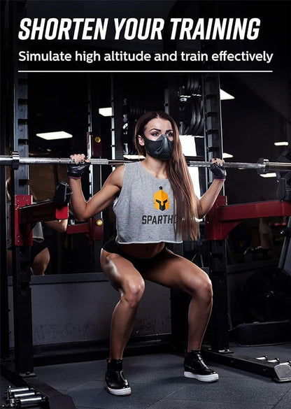 Sparthos High Altitude Mask - Simulate High Altitudes - for Gym, Cardio, Fitness, Running, Endurance and HIIT Training [16 Breathing Levels]