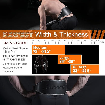 Genuine Leather Weight Lifting Belt for Men Gym