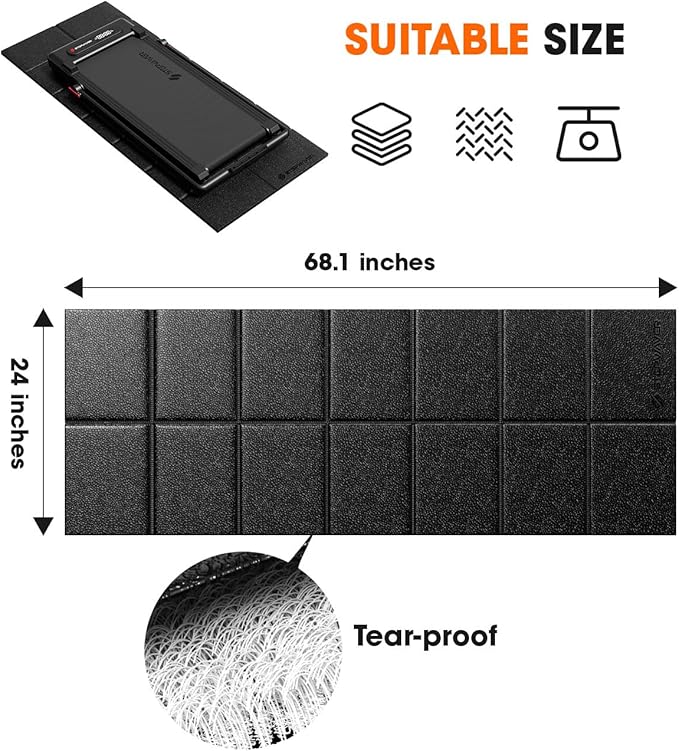 Fitness Equipment Mat Foldable Treadmill Mat 1/4" Thick