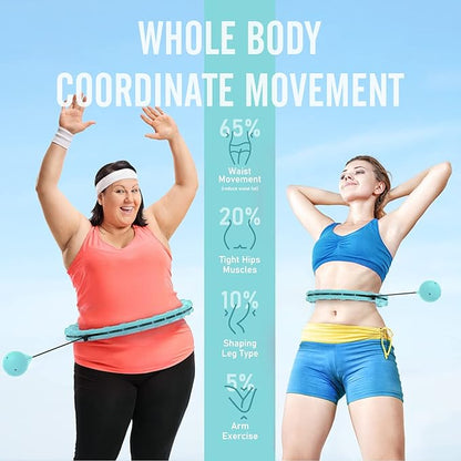 Weighted Hula Circle Hoops for Adults Weight Loss 47 Inch, 24 Detachable