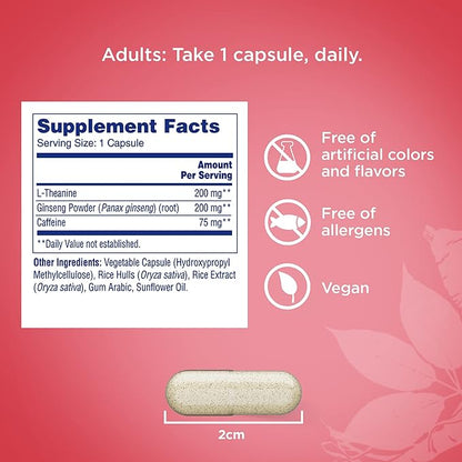 One A Day Brain Supplement – Brain Supplements for Memory and Focus Support, Concentration and Focus Support, Focus Supplement for Adults with L-theanine, Caffeine and Ginseng, 30 Capsules