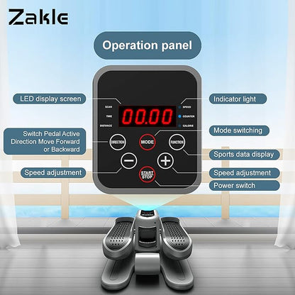 Zakle Ellipse Leg Exerciser as Seen on Tv for Seniors, Electric Under Desk Elliptical Machine w/Remote & 12 Speeds Level, Manual & Auto Mode, Quiet Seated Pedal Exerciser for Home Office