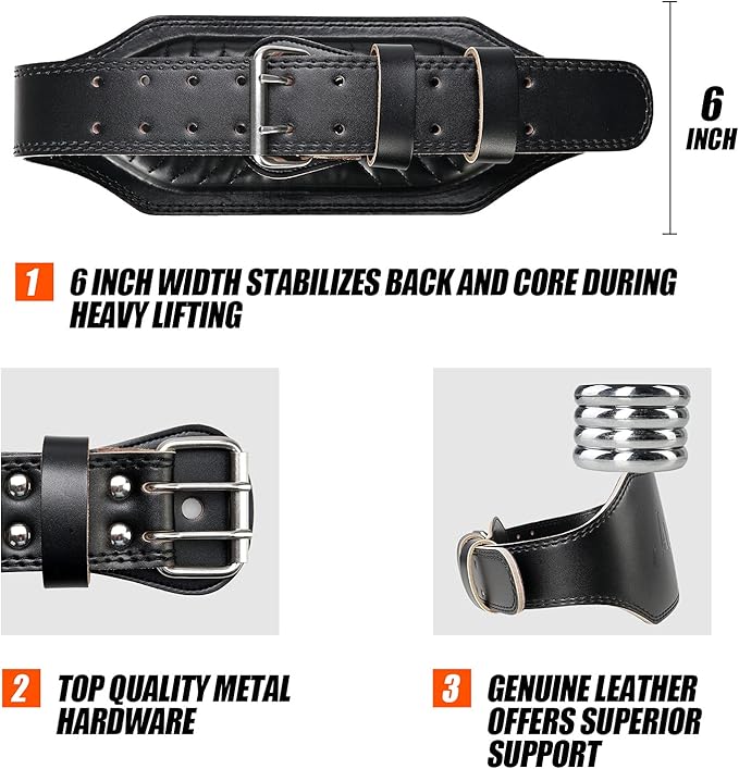 Genuine Leather Weight Lifting Belt for Men Gym