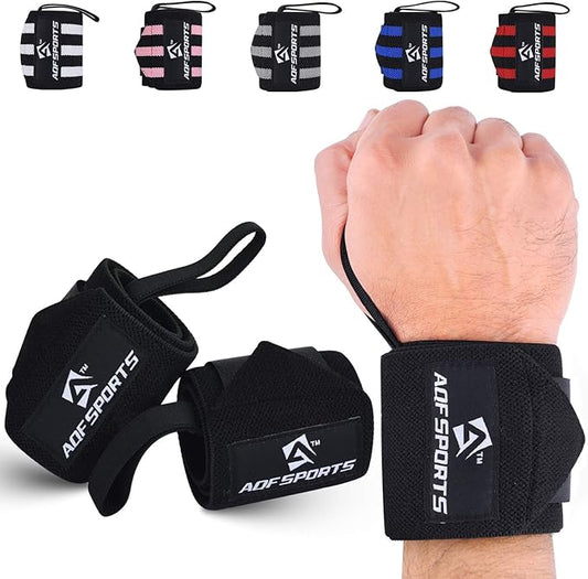 Wrist Wraps for Weightlifting - USPA & IPL Approved 18" Gym Wrist Support with Thumb Loop - Heavy Duty Lifting Wrist Straps for Fitness, Workout, Powerlifting, & Bodybuilding (Pair)