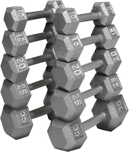 HolaHatha Hexagonal Dumbbell Free Hand Weight Set w/Rack