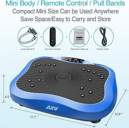 AXV Vibration Plate Exercise Machine Whole Body Workout Vibrate Fitness Platform Lymphatic Drainage Machine for Weight Loss Shaping Toning Wellness Home Gyms Workout
