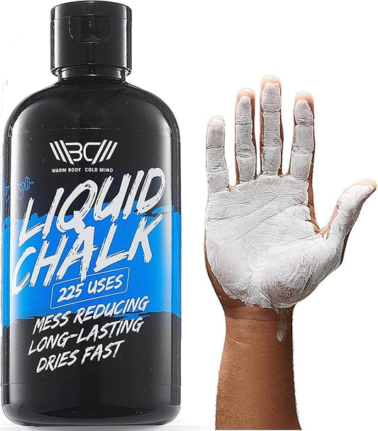 WARM BODY COLD MIND Premium Liquid Chalk for Weight Lifting - Hand Grip for Cross Training, Climbing, Gymnastics, Weightlifting, Powerlifting, Deadlift, Pole Dancing, Sport Gym, Fitness