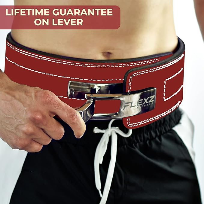 Flexz Fitness Lever Weight Lifting Belt Leather - 10MM 13MM 13MM Powerlifting