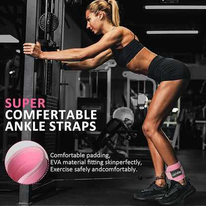 Barbell Pad Set for Hip Thrust 10Pcs- Squat Pad for Barbell Lunges & Bar Padding - Bench Press Standard Weight Bar Pad - with Ankle Straps, Wrist Straps for Weightlifting, 3 Lifting Strap
