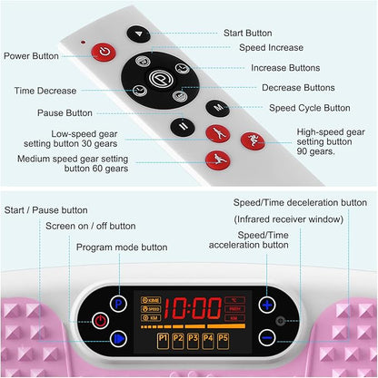Vibration Plate Exercise Machine for Lymphatic Drainage,Softgym Power Vibrate Stand Shake Board 400 Lbs Capacity Whole Body Workout Waver with Fitness Resistance Bands Weight Loss Gifts for Women Men