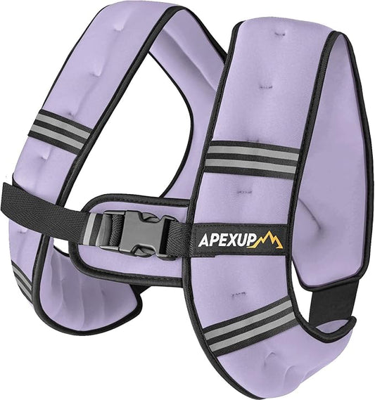 APEXUP Weighted Vest with 5lbs/10lbs/15lbs/20lbs/25lbs/30lbs Weights and Reflective Stripe, Weight Vest Men Women for Workout, Strength Training, Running